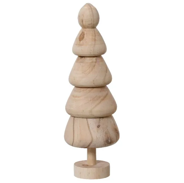 Weihnachtsdeko Tanne Natur 5 Ebenen Ø 7 cm Höhe 22 cm - Pinienholz