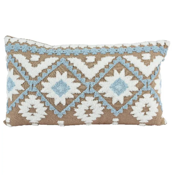 Kissen Indigomuster Beige Höhe 50 x 30 cm - Polyester & Baumwolle Kissen Indigomuster Beige Höhe 50 x 30 cm - Polyester & Baumwolle
