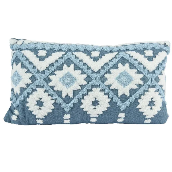 Kissen Indigomuster Blau 50 x 30 cm - Polyester & Baumwolle Kissen Indigomuster Blau 50 x 30 cm - Polyester & Baumwolle