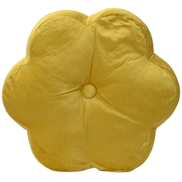 Decoris® Indoor-Kissen Blüte Gelb Ø 38 cm - Polyester