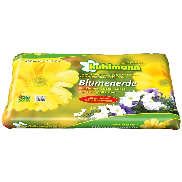 Kuhlmann Blumenerde für Zimmer- Beet- Kübel- und Balkonpflanzen - 10 Liter