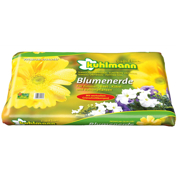 Kuhlmann Blumenerde für Zimmer- Beet- Kübel- und Balkonpflanzen 5 Liter