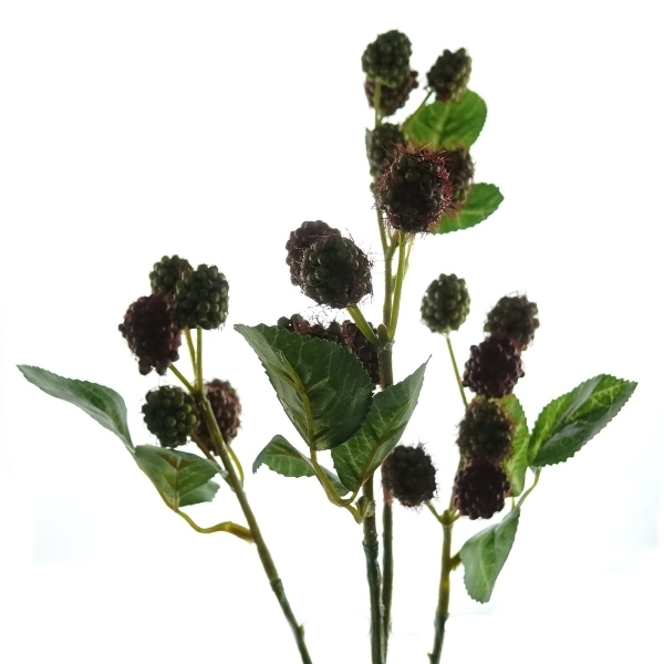 Kunstblume Himbeerzweig grün-rot 68 cm