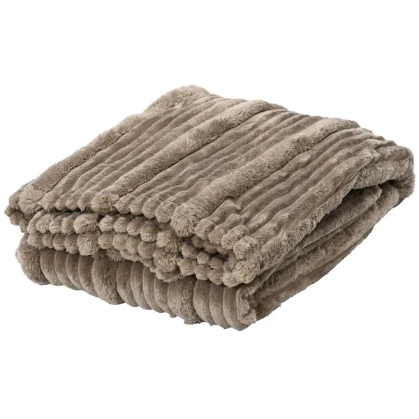 Kuscheldecke Grau Höhe 1 cm Breite 130 cm Länge 170 cm - Polyester Kuscheldecke Grau Höhe 1 cm Breite 130 cm Länge 170 cm - Polyester