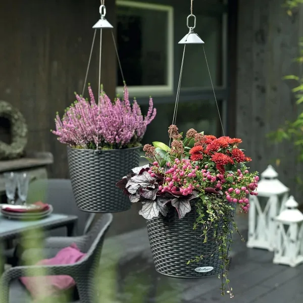 LECHUZA® Blumenampeln NIDO Cottage 28 Granit All-in-One