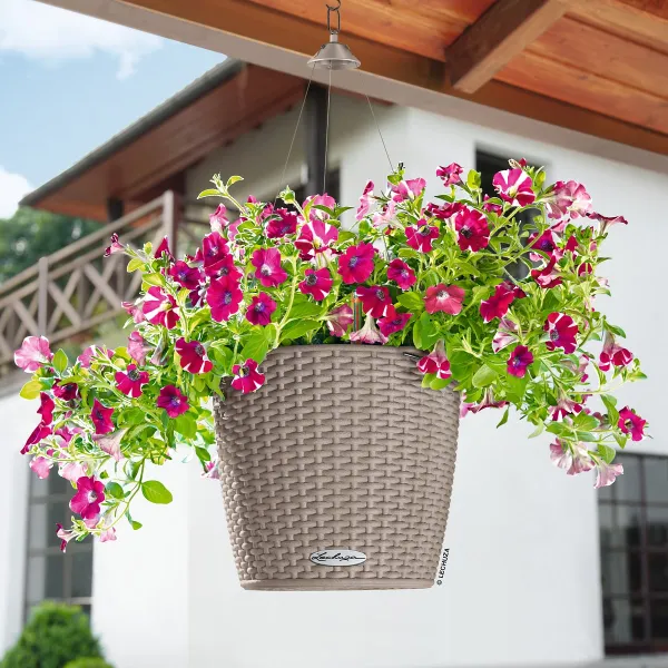 LECHUZA® Blumenampeln NIDO Cottage 28 Sandbraun All-in-One