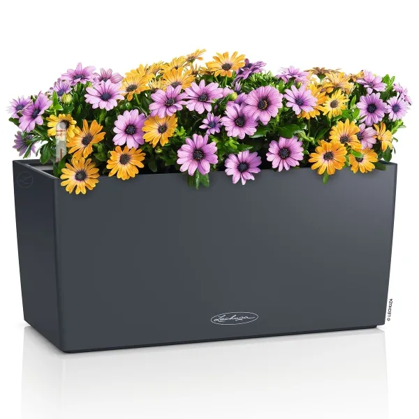 LECHUZA® Blumenkasten BALCONERA Color 40 Schiefergrau All-in-One
