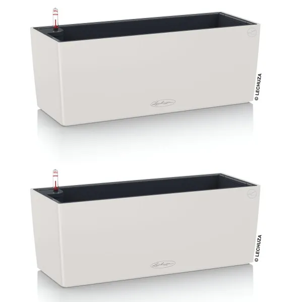 LECHUZA® Blumenkasten BALCONERA Color 50 Lichtgrau All-in-One x 2