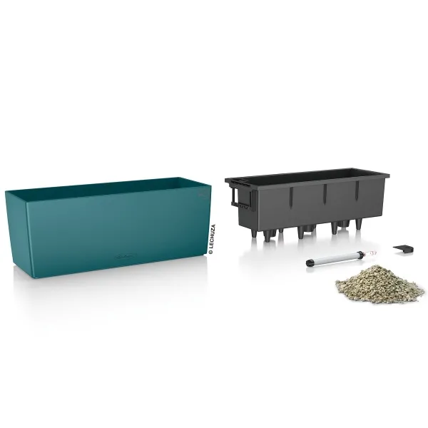 LECHUZA® Blumenkasten BALCONERA Color 50 Petrolblau All-in-One