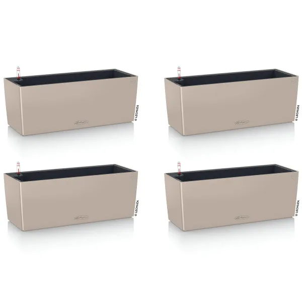 LECHUZA® Blumenkasten BALCONERA Color 50 Sandbraun All-in-One x 4