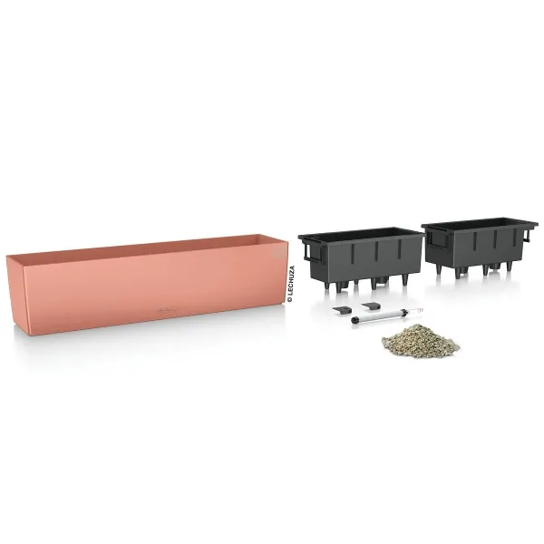 LECHUZA® Blumenkasten BALCONERA Color 80 Korallrot All-in-One