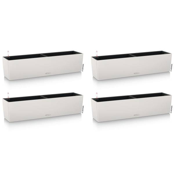 LECHUZA® Blumenkasten BALCONERA Color 80 Lichtgrau All-in-One x 4