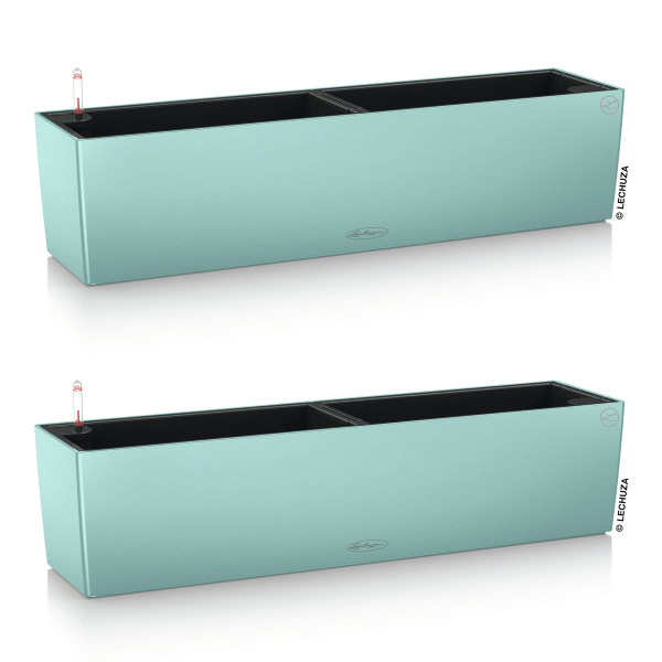 LECHUZA® Blumenkasten BALCONERA Color 80 Pastellgrün All-in-One x 2