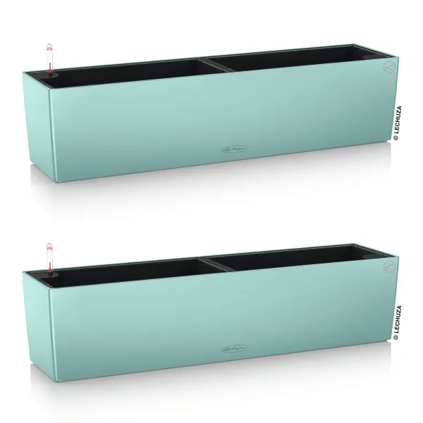LECHUZA® Blumenkasten BALCONERA Color 80 Pastellgrün All-in-One x 2