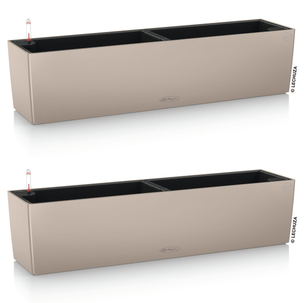 LECHUZA® Blumenkasten BALCONERA Color 80 Sandbraun All-in-One x 2