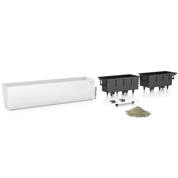 LECHUZA® Blumenkasten BALCONERA Color 80 Weiß All-in-One