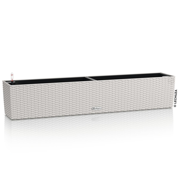 LECHUZA® Blumenkasten BALCONERA Cottage 100 Lichtgrau All-in-One