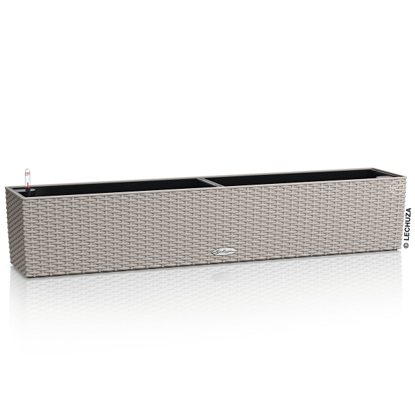 LECHUZA® Blumenkasten BALCONERA Cottage 100 Sandbraun All-in-One