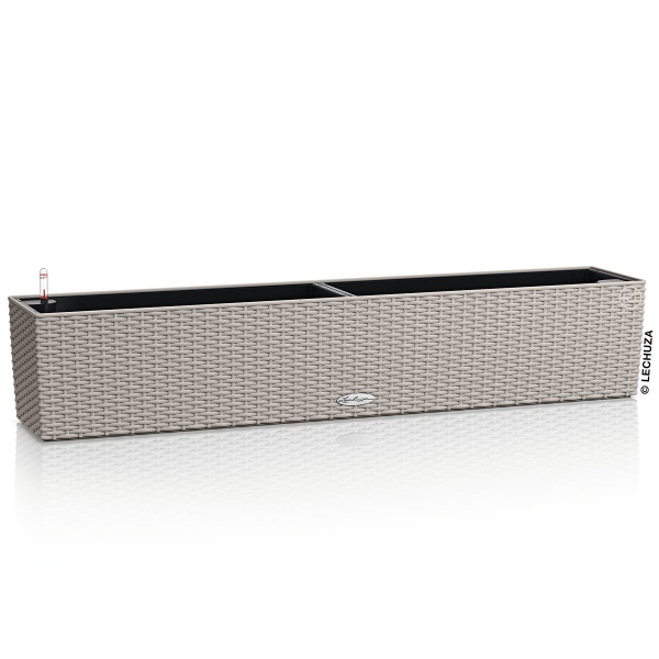 LECHUZA® Blumenkasten BALCONERA Cottage 100 Sandbraun All-in-One