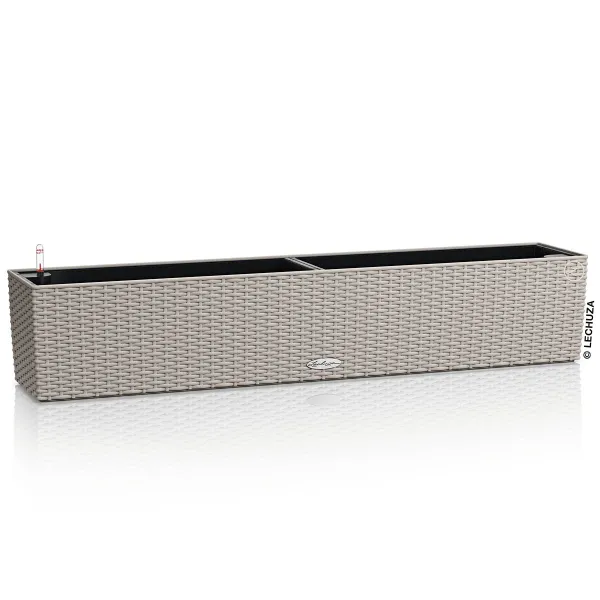 LECHUZA® Blumenkasten BALCONERA Cottage 100 Sandbraun All-in-One