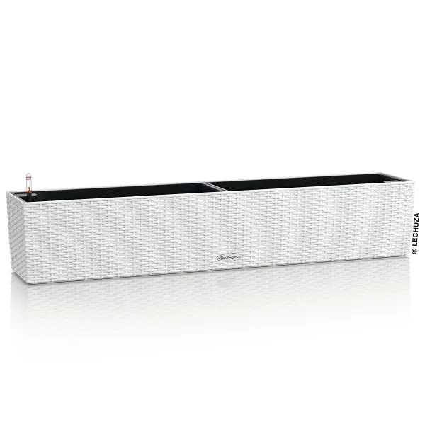 LECHUZA® Blumenkasten BALCONERA Cottage 100 Weiß All-in-One