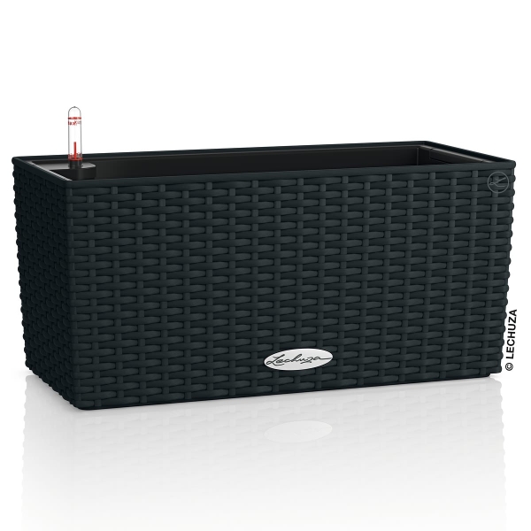 LECHUZA® Blumenkasten BALCONERA Cottage 40 Graphitschwarz All-in-One