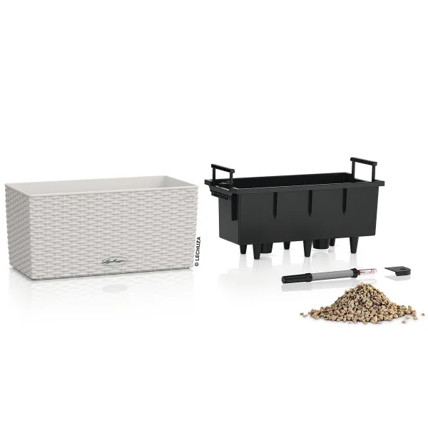 LECHUZA® Blumenkasten BALCONERA Cottage 40 Lichtgrau All-in-One