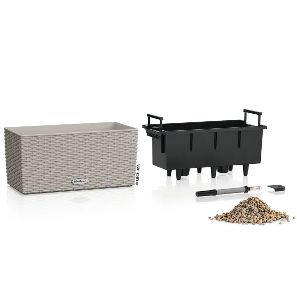 LECHUZA® Blumenkasten BALCONERA Cottage 40 Sandbraun All-in-One