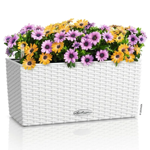 LECHUZA® Blumenkasten BALCONERA Cottage 40 Weiß All-in-One