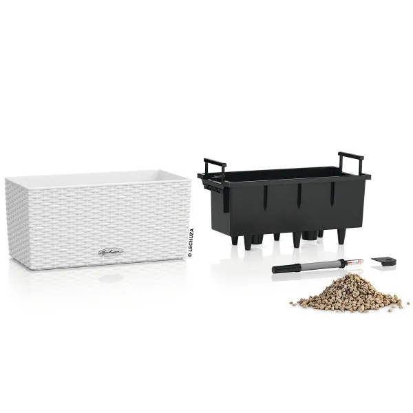 LECHUZA® Blumenkasten BALCONERA Cottage 40 Weiß All-in-One