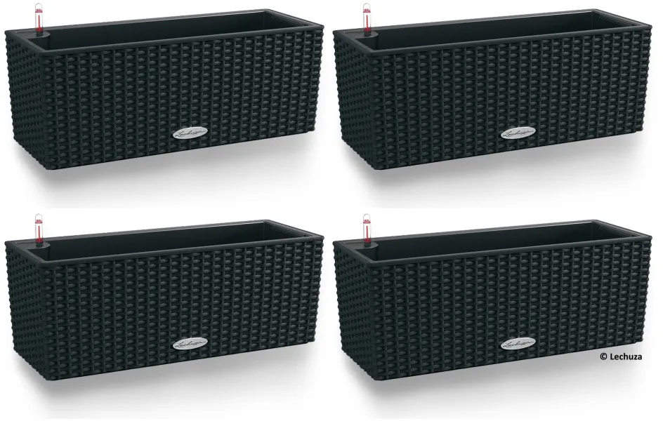 LECHUZA® Blumenkasten BALCONERA Cottage 50 Graphitschwarz All-in-One x 4 LECHUZA® Blumenkasten BALCONERA Cottage 50 Graphitschwarz All-in-One x 4