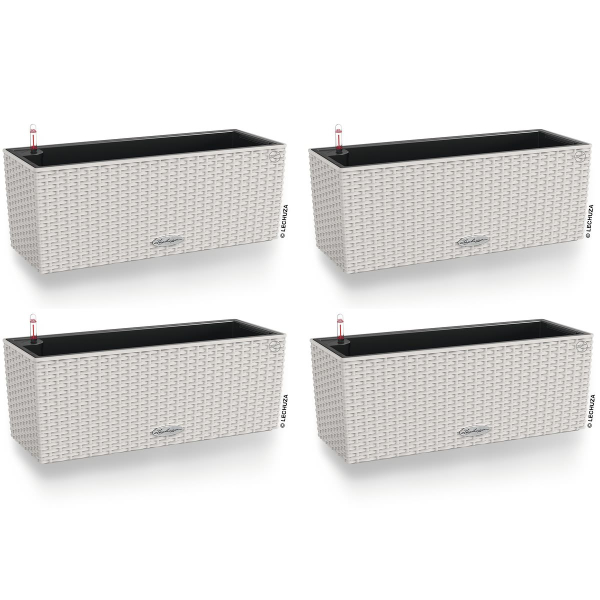LECHUZA® Blumenkasten BALCONERA Cottage 50 Lichtgrau All-in-One x 4