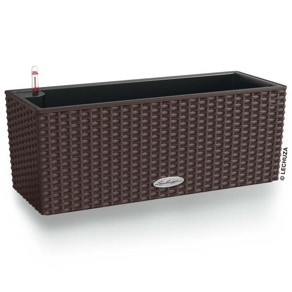 LECHUZA® Blumenkasten BALCONERA Cottage 50 Mokka All-in-One