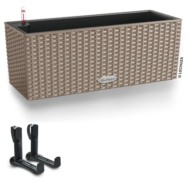LECHUZA® Blumenkasten BALCONERA Cottage 50 Sandbraun All-in-One + 2 Halter LECHUZA® Blumenkasten BALCONERA Cottage 50 Sandbraun All-in-One + 2 Halter