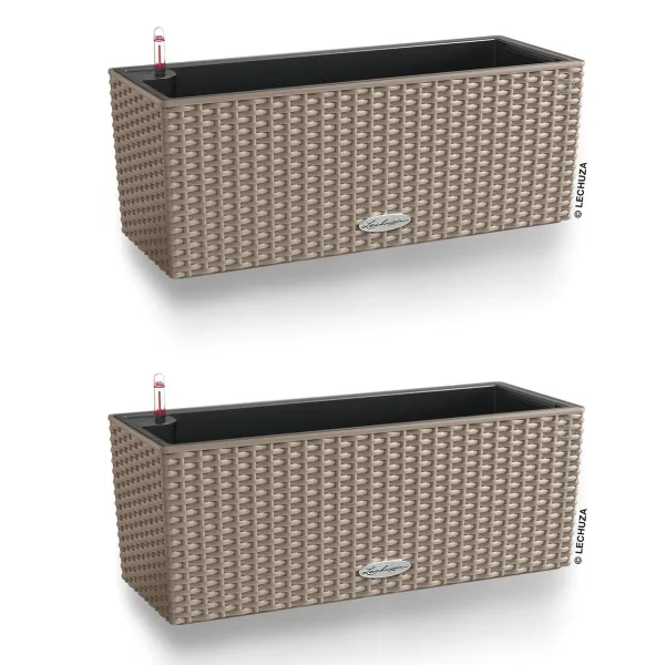 LECHUZA® Blumenkasten BALCONERA Cottage 50 Sandbraun All-in-One x 2 LECHUZA® Blumenkasten BALCONERA Cottage 50 Sandbraun All-in-One x 2
