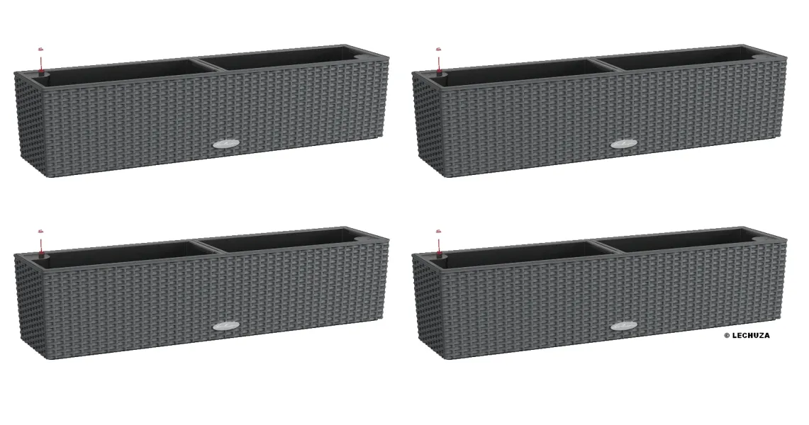 LECHUZA® Blumenkasten BALCONERA Cottage 80 Granit All-in-One x 4 LECHUZA® Blumenkasten BALCONERA Cottage 80 Granit All-in-One x 4