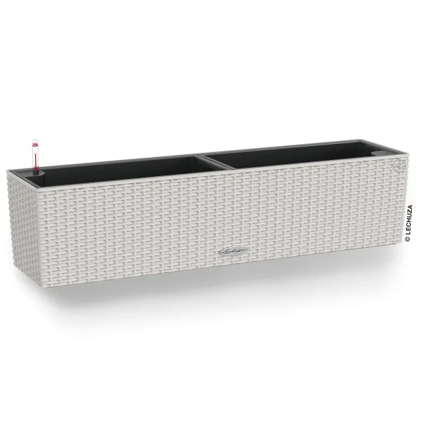 LECHUZA® Blumenkasten BALCONERA Cottage 80 Lichtgrau All-in-One