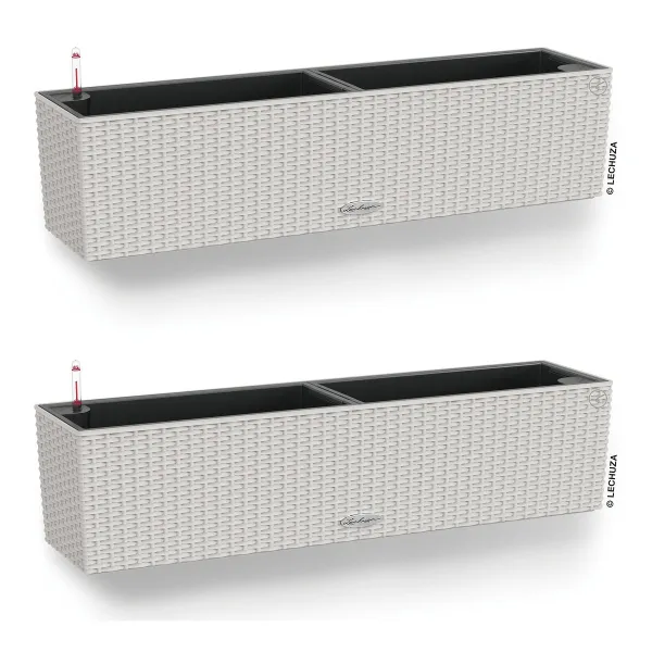 LECHUZA® Blumenkasten BALCONERA Cottage 80 Lichtgrau All-in-One x 2 LECHUZA® Blumenkasten BALCONERA Cottage 80 Lichtgrau All-in-One x 2