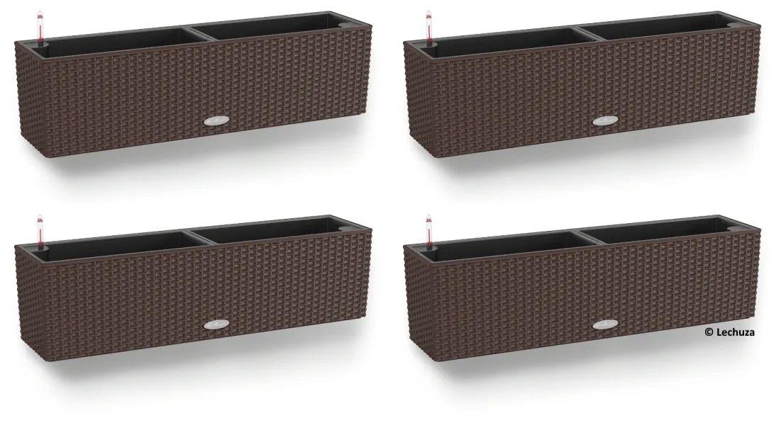 LECHUZA® Blumenkasten BALCONERA Cottage 80 Mokka All-in-One x 4 LECHUZA® Blumenkasten BALCONERA Cottage 80 Mokka All-in-One x 4