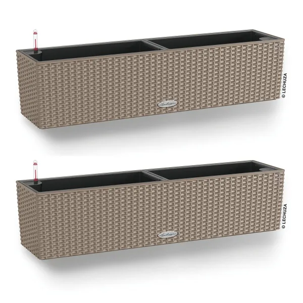 LECHUZA® Blumenkasten BALCONERA Cottage 80 Sandbraun All-in-One x 2 LECHUZA® Blumenkasten BALCONERA Cottage 80 Sandbraun All-in-One x 2