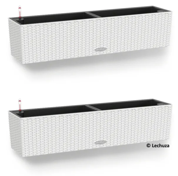 LECHUZA® Blumenkasten BALCONERA Cottage 80 Weiß All-in-One x 2 LECHUZA® Blumenkasten BALCONERA Cottage 80 Weiß All-in-One x 2