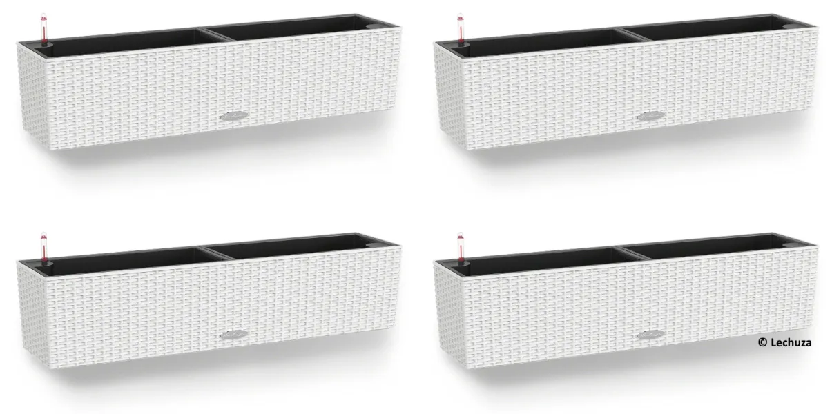 LECHUZA® Blumenkasten BALCONERA Cottage 80 Weiß All-in-One x 4 LECHUZA® Blumenkasten BALCONERA Cottage 80 Weiß All-in-One x 4