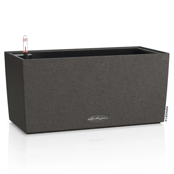 LECHUZA® Blumenkasten BALCONERA Stone 40 Graphitschwarz All-in-One