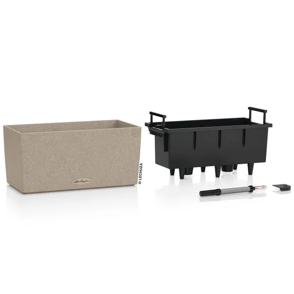 LECHUZA® Blumenkasten BALCONERA Stone 40 Sandbeige All-in-One