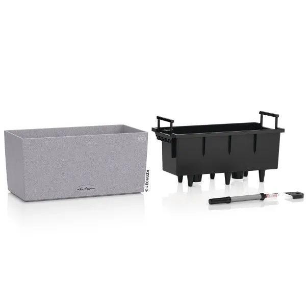 LECHUZA® Blumenkasten BALCONERA Stone 40 Steingrau All-in-One