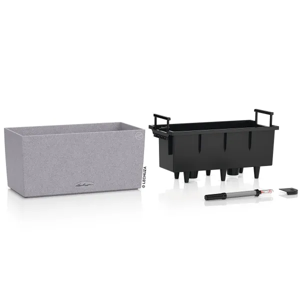 LECHUZA® Blumenkasten BALCONERA Stone 40 Steingrau All-in-One