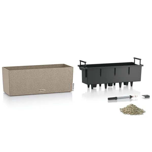 LECHUZA® Blumenkasten BALCONERA Stone 50 Sandbeige All-in-One