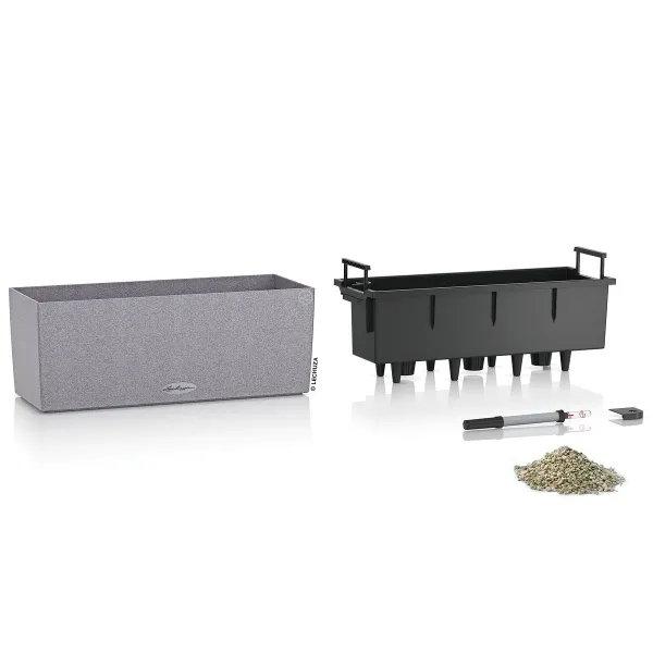 LECHUZA® Blumenkasten BALCONERA Stone 50 Steingrau All-in-One