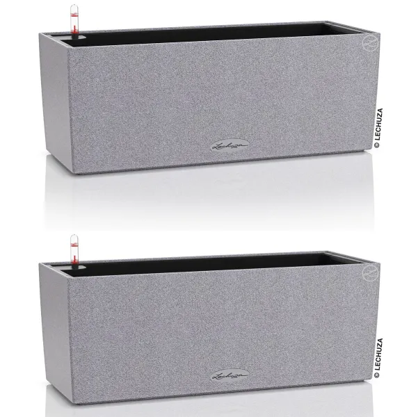 LECHUZA® Blumenkasten BALCONERA Stone 50 Steingrau All-in-One x 2 LECHUZA® Blumenkasten BALCONERA Stone 50 Steingrau All-in-One x 2
