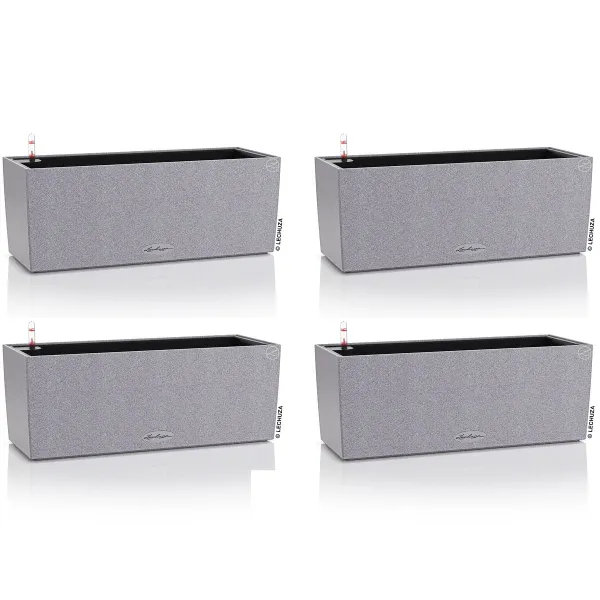 LECHUZA® Blumenkasten BALCONERA Stone 50 Steingrau All-in-One x 4